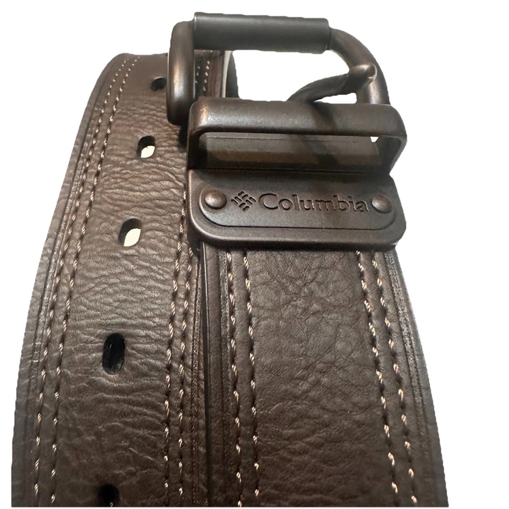 COLUMBIA Mens Adjustable Brown Belt With Coated Leather -Med/Lg Work Wear Casual